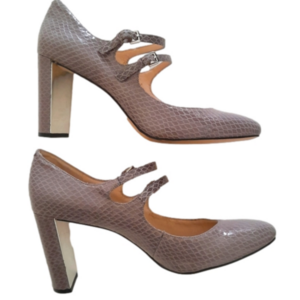 NINE WEST Taupe Block Heel Mary Jane Style Size 10  EUC